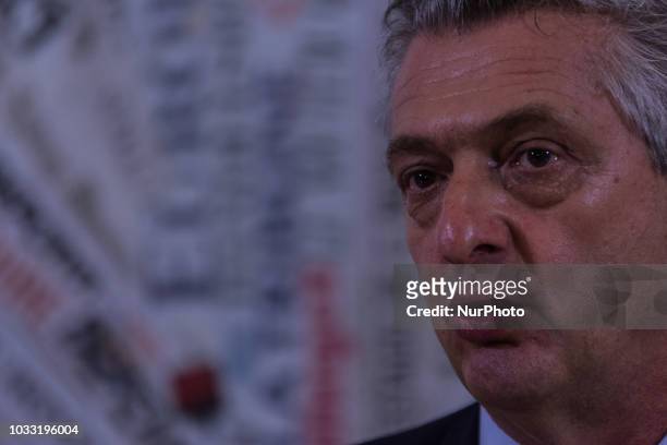 High Commissioner for Refugees Filippo Grandi meets the journalists at the foreign press in Rome, September,14 2018 in Rome, Italy.