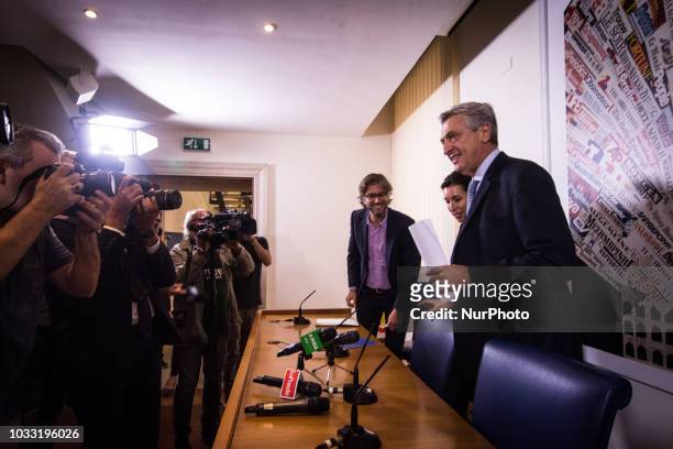 High Commissioner for Refugees Filippo Grandi meets the journalists at the foreign press in Rome, September,14 2018 in Rome, Italy.