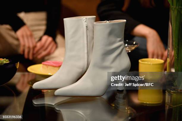 Shoe, detail, by Kalda at the DiscoveryLAB during London Fashion Week September 2018 at BFC Designer Showrooms on September 14, 2018 in London,...