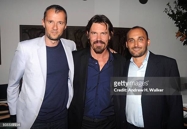 Producer John Battsek, actor Josh Brolin and director Amir Bar-Lev attend the after party for the premiere of The Tillman Story presented by The...