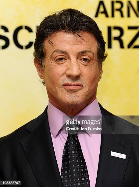 Sylvester Stallone attends the UK premiere of The Expendables at Odeon Leicester Square on August 9, 2010 in London, England.