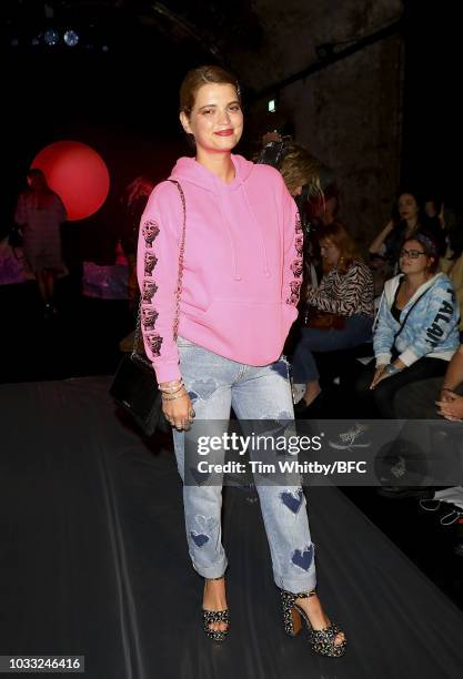 Pixie Geldof attends the Ashley Williams presentation during London Fashion Week September 2018 at the House of Vans on September 14, 2018 in London,...