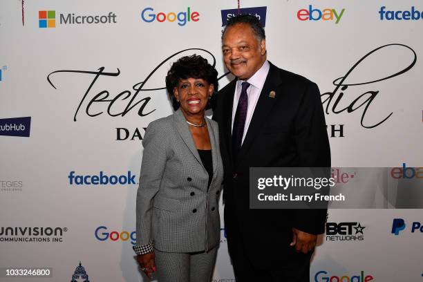 Rep Maxine Waters and Reverend Jesse Jackson appear at IMPACT Strategies and D&P Creative Strategies Tech & Media day party and brunch at Longview...