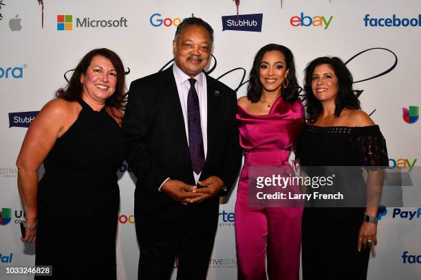 Ingrid Dyran, Reverend Jesse Jackson, Angela Rye and Catherine Pino appear at IMPACT Strategies and D&P Creative Strategies Tech & Media day party...