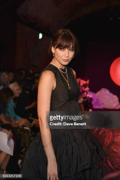 Daisy Lowe attends the Ashley Williams front row during London Fashion Week September 2018 at House of Vans on September 14, 2018 in London, England.