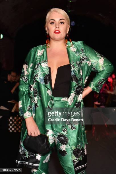 Felicity Hayward attends the Ashley Williams front row during London Fashion Week September 2018 at House of Vans on September 14, 2018 in London,...