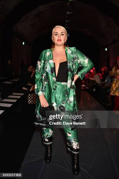 Felicity Hayward attends the Ashley Williams front row during London Fashion Week September 2018 at House of Vans on September 14, 2018 in London,...