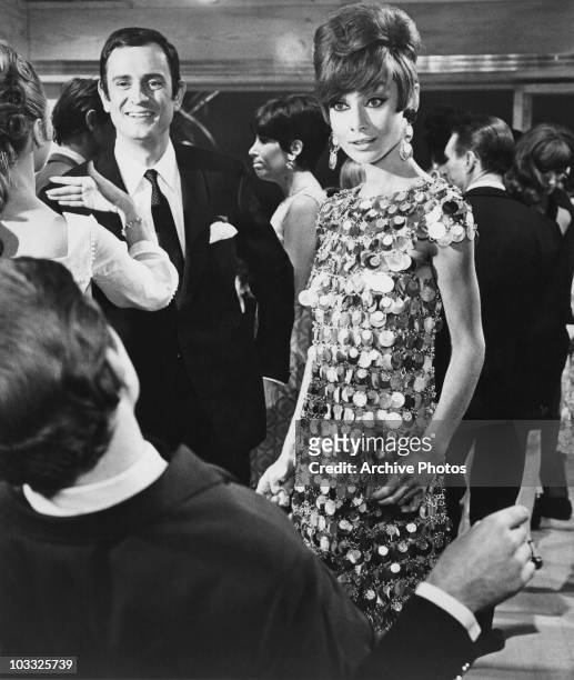 Actress Audrey Hepburn in a party scene from the film 'Two for the Road', 1967.