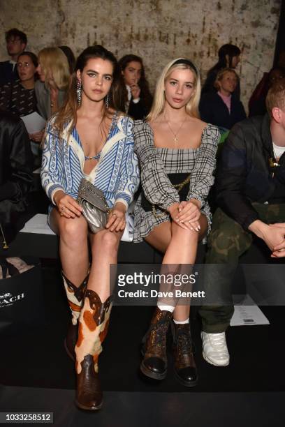 Bee Beardsworth and Joanna Kuchta attend the Ashley Williams front row during London Fashion Week September 2018 at House of Vans on September 14,...