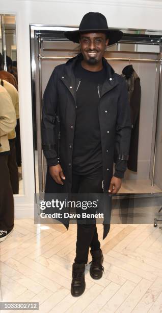 Mason Smillie attends the launch of the Nick Knight x Alyx Mackintosh limited edition coat during London Fashion Week September 2018 at the...