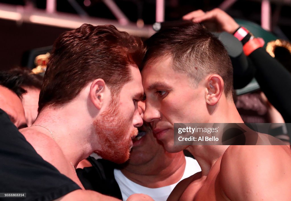 Gennady Golovkin v Canelo Alvarez: Weigh-in