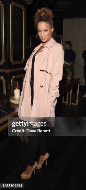 Elarica Johnson attends an after party celebrating the Pam Hogg catwalk show during London Fashion Week September 2018 at Kadie's on September 14,...