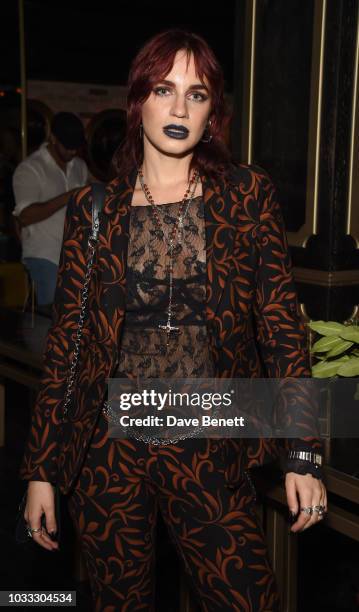 Nikita Andrianova attends an after party celebrating the Pam Hogg catwalk show during London Fashion Week September 2018 at Kadie's on September 14,...