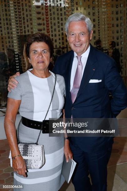 Chairman of the Board of Galeries Lafayette Group, Philippe Houze and his wife Christiane attend the Kering Heritage Days Opening Night at 40 Rue de...