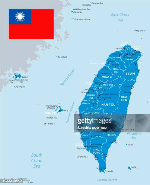 33 - taiwan - blue gray 10 - taipei map stock illustrations
