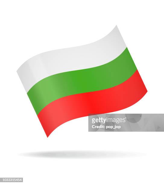 bulgaria - waving flag vector glossy icon - bulgarian flag stock illustrations