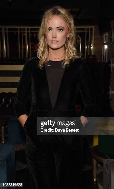 Charli Fisher attends an after party celebrating the Pam Hogg catwalk show during London Fashion Week September 2018 at Kadie's on September 14, 2018...