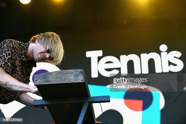 Patrick Riley of Tennis performs on the Paper Stage during day 1 of Grandoozy on September 14, 2018 in Denver, Colorado.