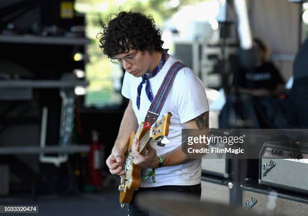 Musician performs with Tennis on the Paper Stage during day 1 of Grandoozy on September 14, 2018 in Denver, Colorado.