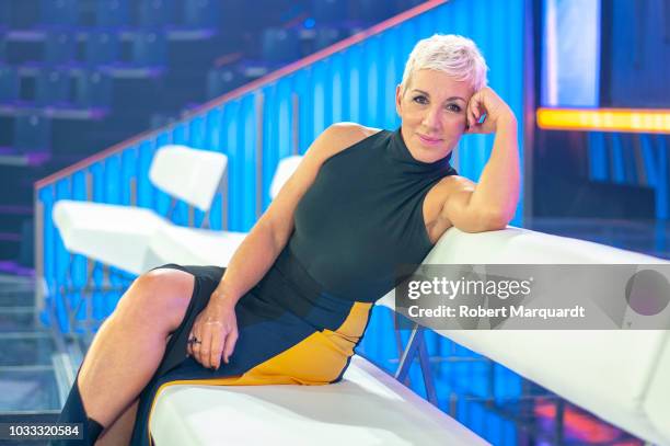 Ana Torroja poses during a presentation of the new season for 'Operacion Triunfo 2018' at the RTVE studios on September 14, 2018 in Barcelona, Spain.