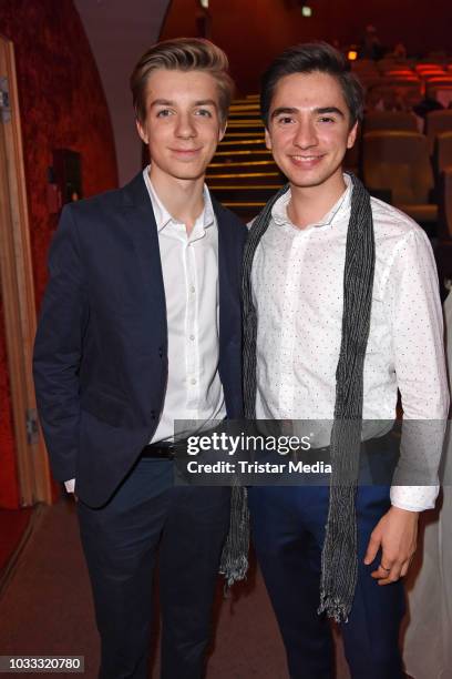 Nick Julius Schuck and Ivo Kortlang attend the Deutscher Schauspielpreis 2018 at Zoo Palast on September 14, 2018 in Berlin, Germany.