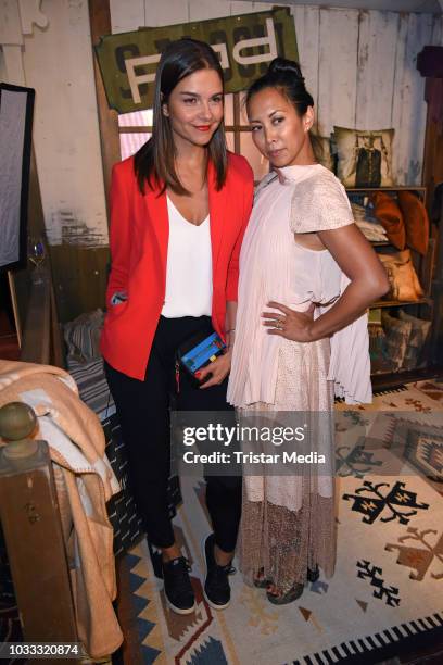 Susan Hoecke and Minh-Khai Phan-Thi attend the Deutscher Schauspielpreis 2018 at Zoo Palast on September 14, 2018 in Berlin, Germany.