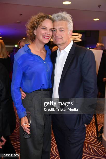 Dominic Raacke and his girlfriend Alexandra Rohleder attend the Deutscher Schauspielpreis 2018 at Zoo Palast on September 14, 2018 in Berlin, Germany.