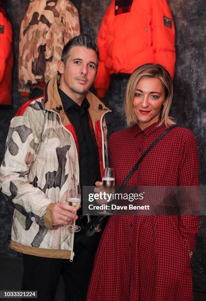 Gabriele Gianello and Valeria Caffagni attend the Griffin X Woolrich capsule collection launch presented by Highsnobiety during London Fashion Week...