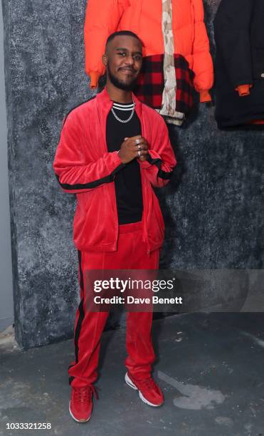 Novelist attends the Griffin X Woolrich capsule collection launch presented by Highsnobiety during London Fashion Week September 2018 at 180 The...