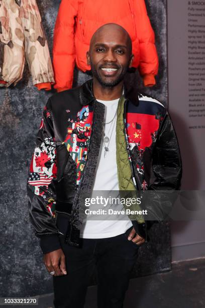 Geoff Cooper attends the Griffin X Woolrich capsule collection launch presented by Highsnobiety during London Fashion Week September 2018 at 180 The...