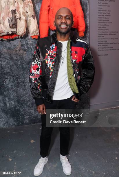 Geoff Cooper attends the Griffin X Woolrich capsule collection launch presented by Highsnobiety during London Fashion Week September 2018 at 180 The...