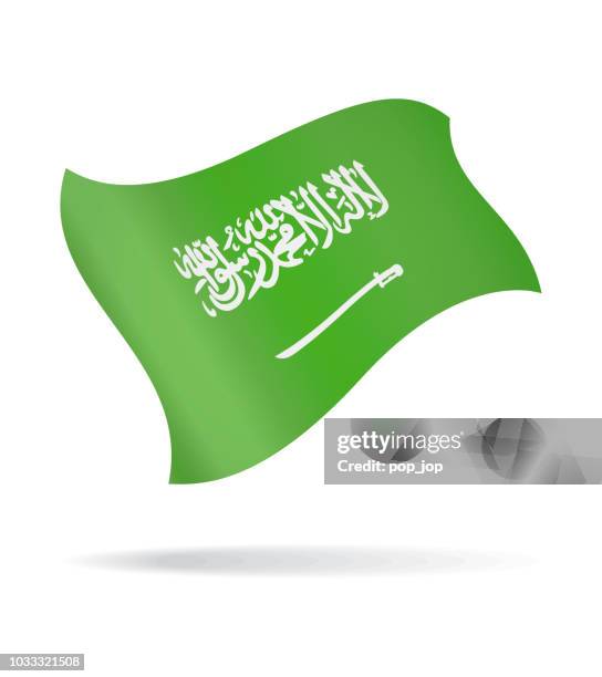saudi arabia - flying flag vector glossy icon - riyadh stock illustrations