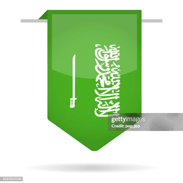 saudi arabia - bookmark flag vector glossy icon - riyadh stock illustrations