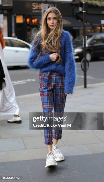 Guest seen attending London Fashion Week during Pam Hogg's Spring/Summer 2019 show on September 14, 2018 in London, England.