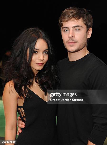 Actors Vanessa Hudgens and Zac Efron attend Zac Efron Celebrates the September Issue of Details Magazine at Private Residence on August 10, 2010 in...