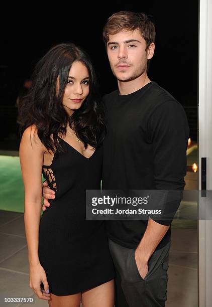 Actors Vanessa Hudgens and Zac Efron attend Zac Efron Celebrates the September Issue of Details Magazine at Private Residence on August 10, 2010 in...
