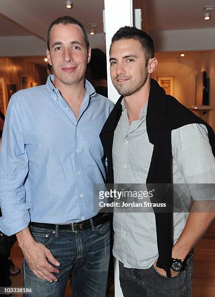 Dan Peres and Milo Ventimiglia attend an event celebrating the September issue of Details magazine at a private residence on August 10, 2010 in Los...