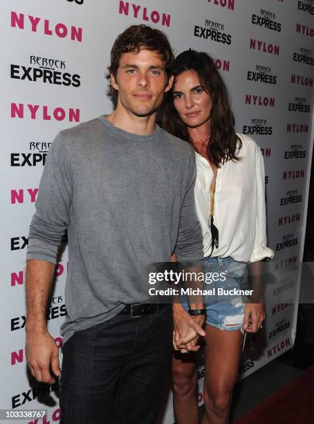 Actor James Marsden and wife Lisa Linde attend the NYLON Magazine Denim Issue Launch Party hosted by Drew Barrymore at The London Hotel on August 10,...