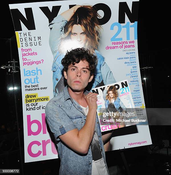 Actor Paul Iacono attends the NYLON Magazine Denim Issue Launch Party hosted by Drew Barrymore at The London Hotel on August 10, 2010 in West...