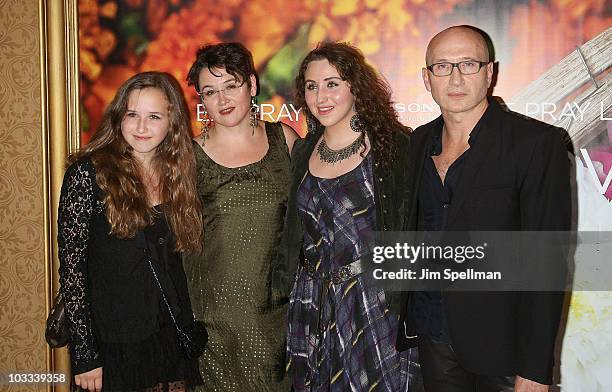 Co-founders of Fresh Alina Roytberg , Lev Glazman and family attend the premiere of "Eat Pray Love" at the Ziegfeld Theatre on August 10, 2010 in New...