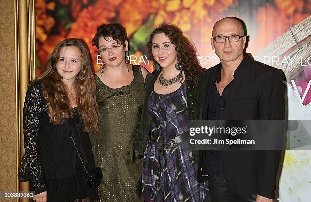 Co-founders of Fresh Alina Roytberg , Lev Glazman and family attend the premiere of "Eat Pray Love" at the Ziegfeld Theatre on August 10, 2010 in New...