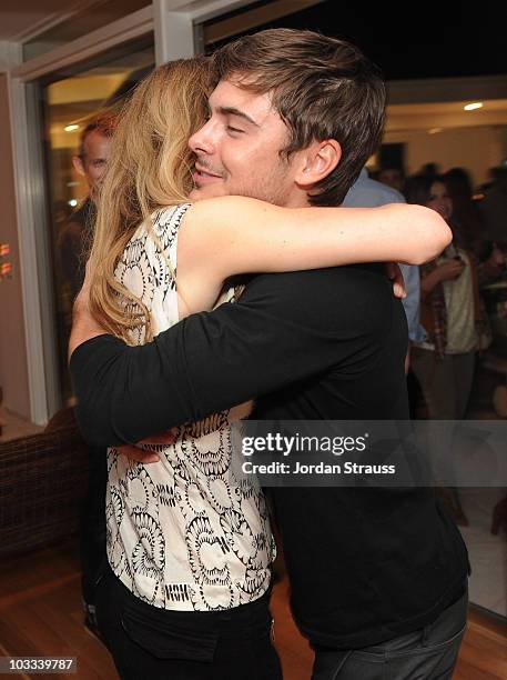 Actors Leslie Mann and Zac Efron attend an event celebrating the September issue of Details magazine at a private residence on August 10, 2010 in Los...