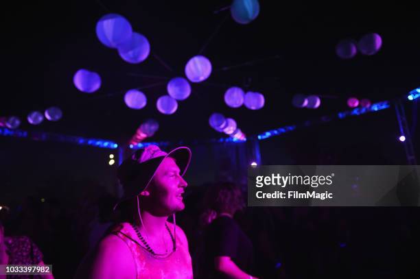 Festivalgoers attend DJ sets at The Break Room during day 1 of Grandoozy on September 14, 2018 in Denver, Colorado.