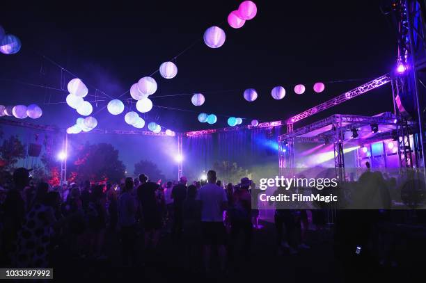 Festivalgoers attend DJ sets at The Break Room during day 1 of Grandoozy on September 14, 2018 in Denver, Colorado.