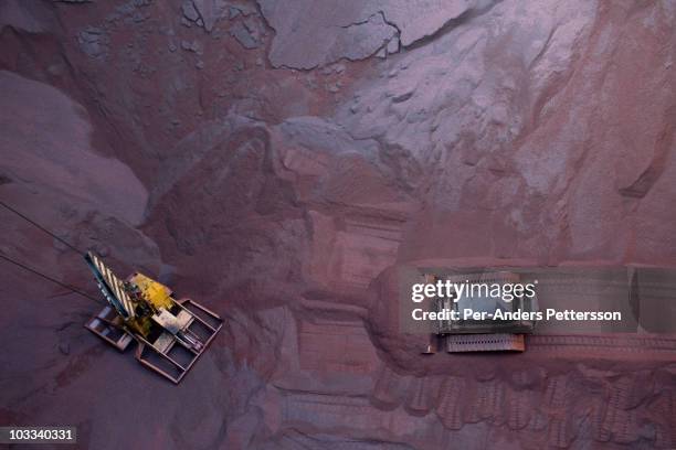 iron ore transfer and storage center - mineral mine stock pictures, royalty-free photos & images