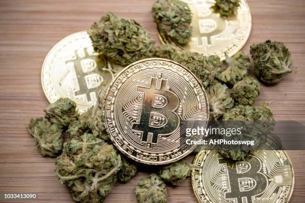 marihuana crypto - blockchain crypto stockfoto's en -beelden