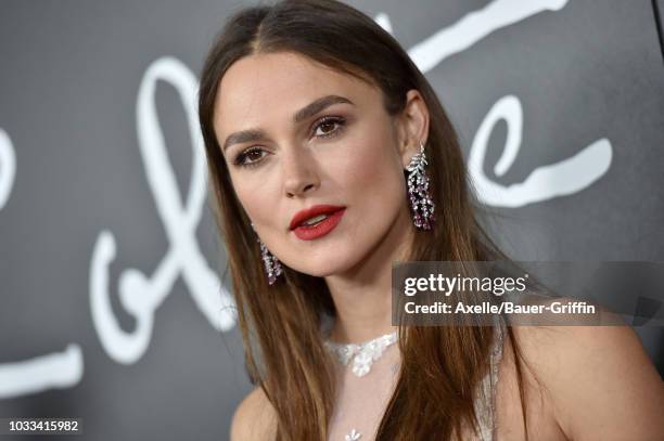 Keira Knightley arrives at the premiere of Bleecker Street Media's 'Colette' at Samuel Goldwyn Theater on September 14, 2018 in Beverly Hills,...