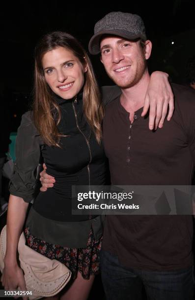 Actors Lake Bell and Brian Greenberg attend a party for the Drew Barrymore NYLON cover at The London Hotel on August 10, 2010 in West Hollywood,...