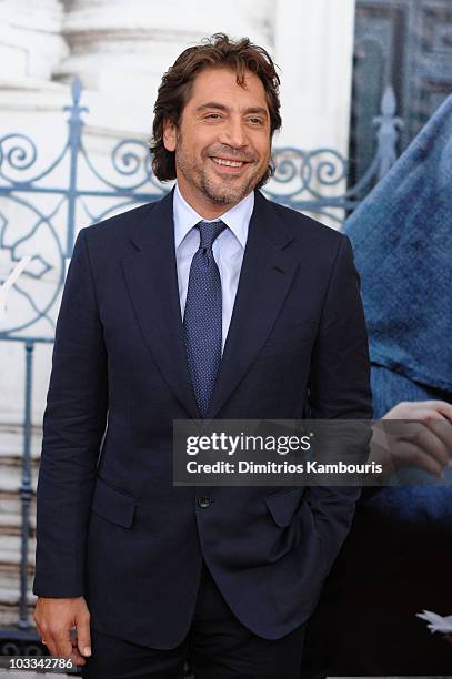 Actor Javier Bardem attends the premiere of "Eat Pray Love" at the Ziegfeld Theatre on August 10, 2010 in New York City.
