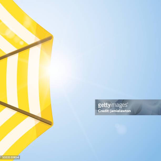 strand sonnenschirm regenschirm hintergrund - gelb stock-grafiken, -clipart, -cartoons und -symbole